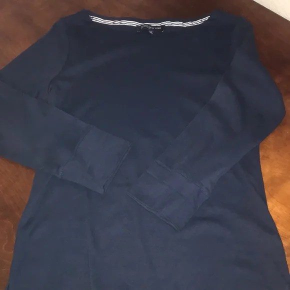 Jones New York Signature Women’s Medium Sporty Pullover Top Navy Blue - Picture 9 of 9